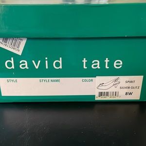 New in box David Tate Spirit Slingback Silver Glitter 8w